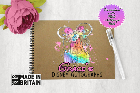 Personalised Disney Castle Photo Autograph Book - A5 Edition