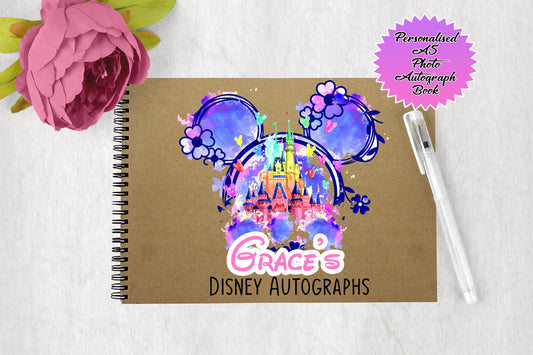 Personalised Disney Castle Photo Autograph Book - A5 Edition