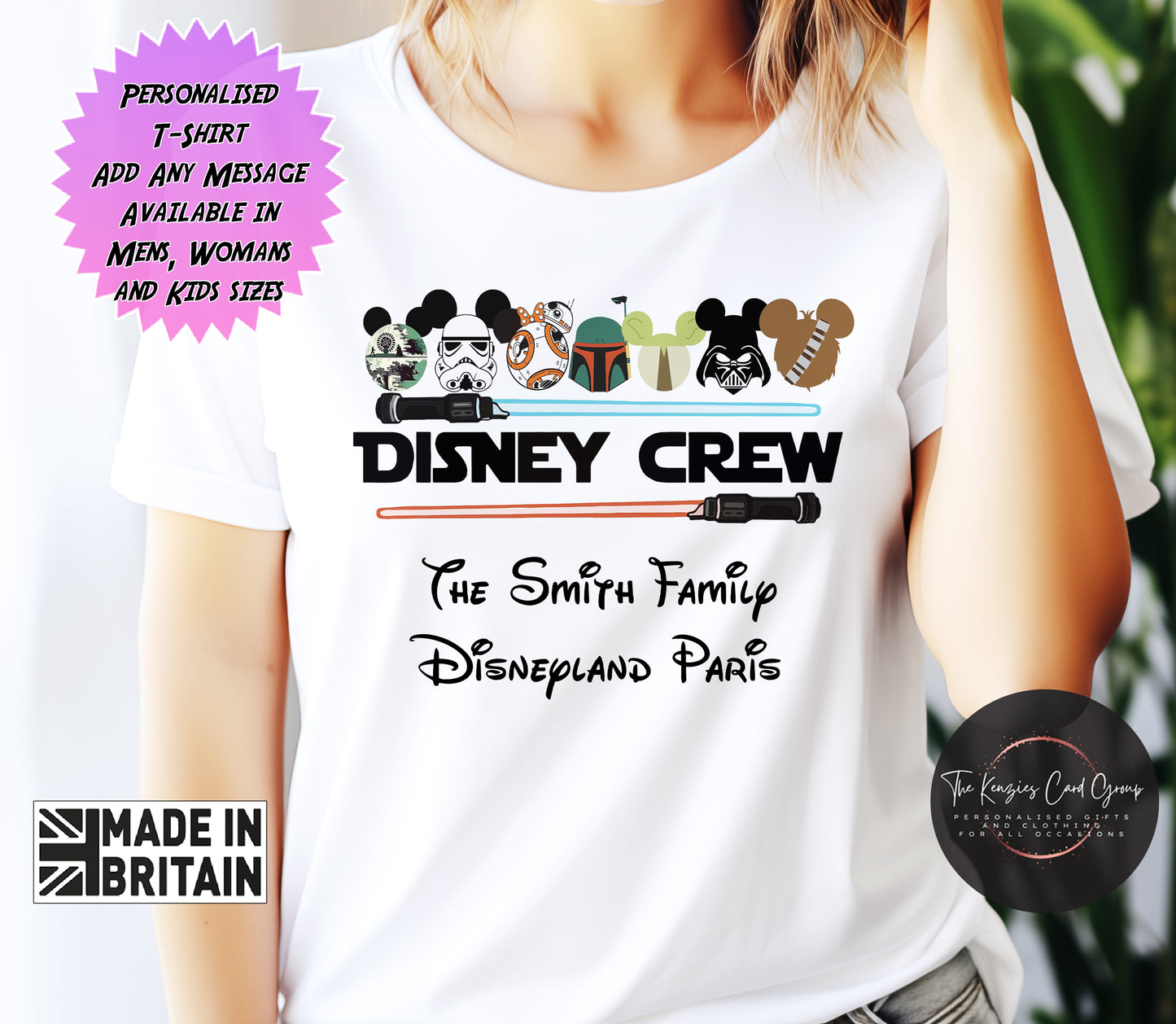 Personalised Disney Crewe Matching Family Trip T Shirts - Disneyland or Disney World - Star Wars Edition