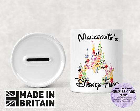 Personalised Magical Castle - Holiday Fund Money Box - Disney Inspiered Castle -
