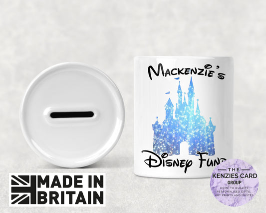 Personalised Magical Castle - Holiday Fund Money Box - Disney Inspiered Castle -