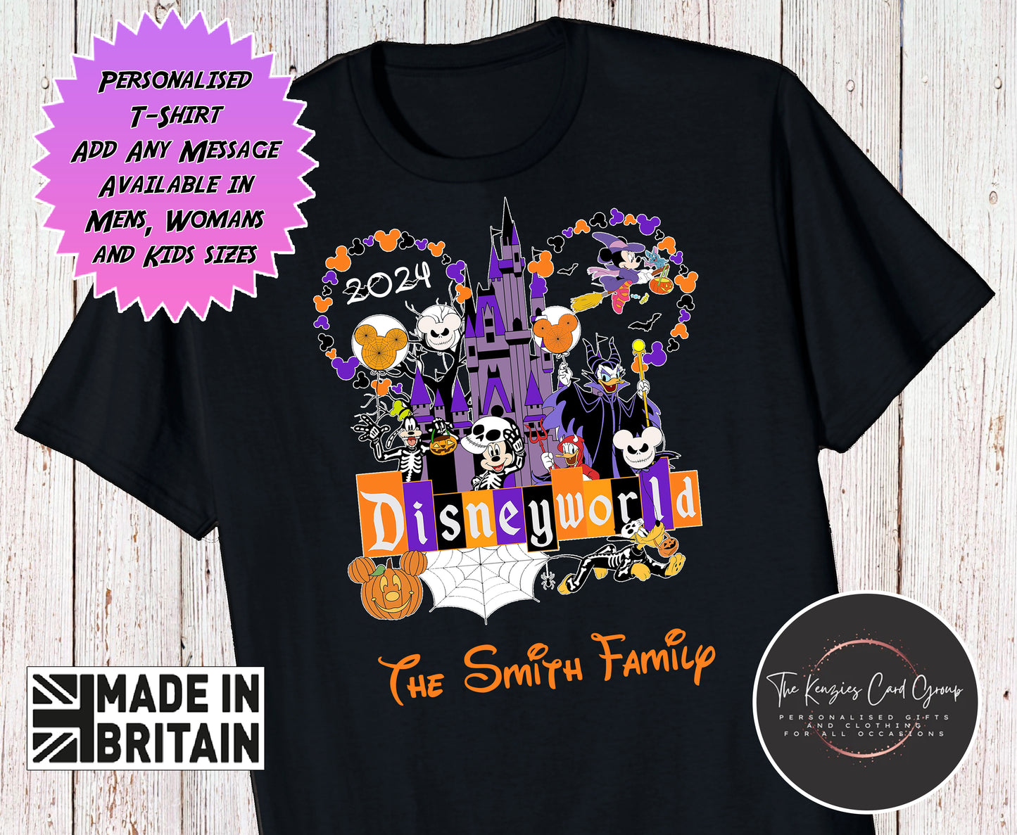 Personalised Mickey's Not So Scarry Halloween Matching Family Trip T-Shirts -2024