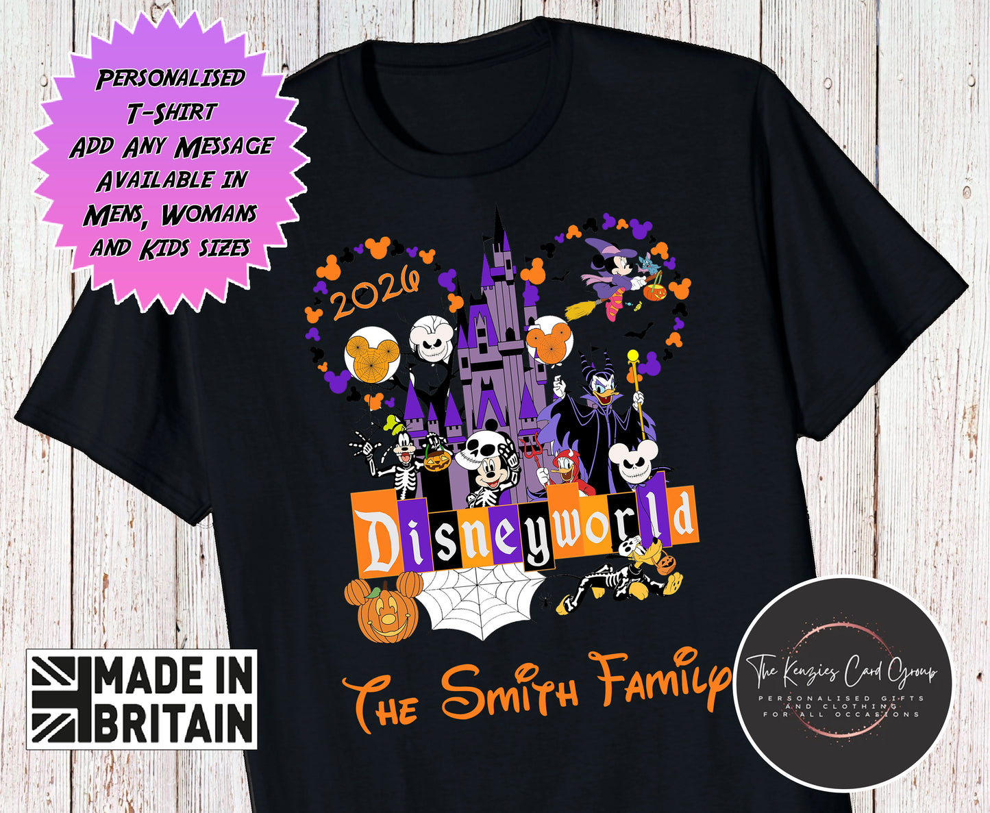 Personalised Disneyland Edition Mickey's Not So Scary Halloween Matching Family Trip T-Shirts 2026