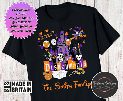 Personalised Disneyland Edition Mickey's Not So Scary Halloween Matching Family Trip T-Shirts 2026