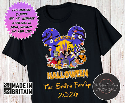 Personalised Mickey's Not So Scary Halloween Matching Family Trip T-Shirts