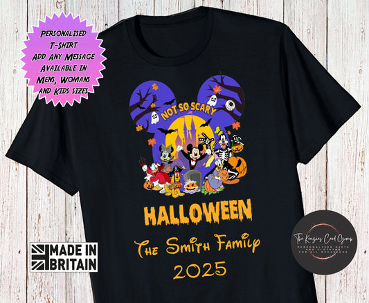 Personalised Mickey's Not So Scarry Halloween Matching Family Trip T-Shirts