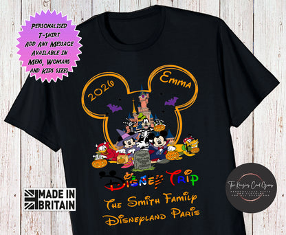 Personalised Disney Trip Matching Family Trip T Shirts - Mickeys Not So Scary Halloween Event T Shirts V2