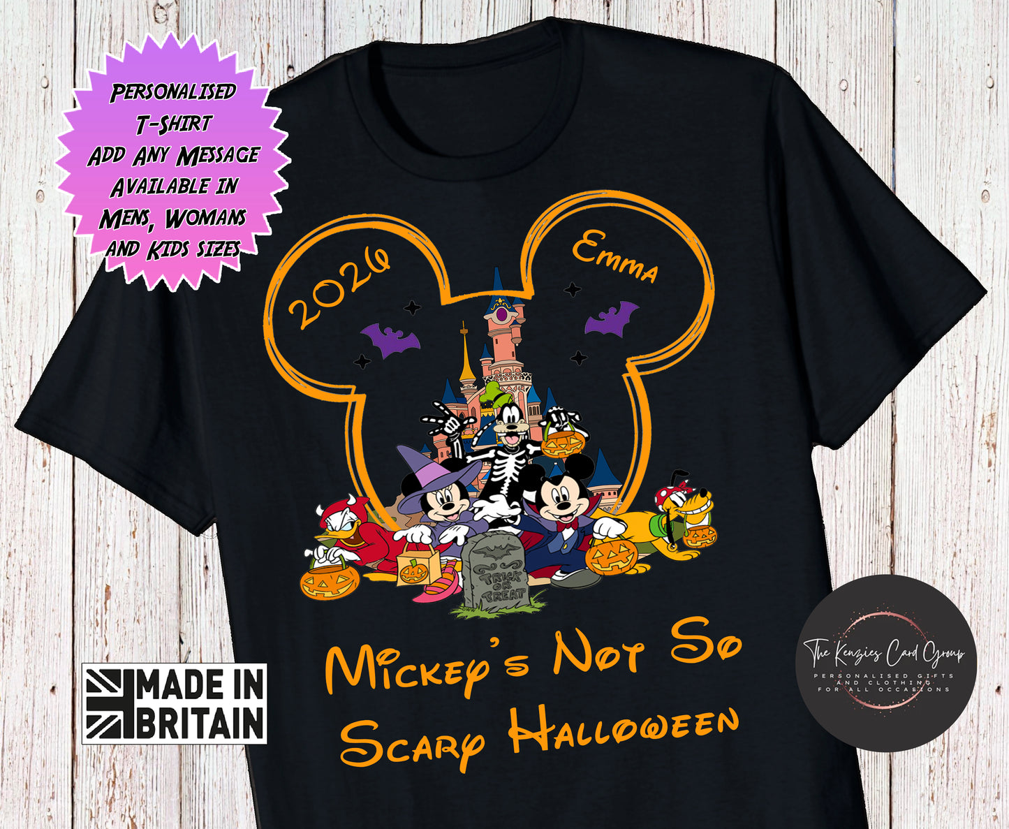 Personalised Mickey's Not So Scary Halloween Matching Family Disney Trip T-Shirts