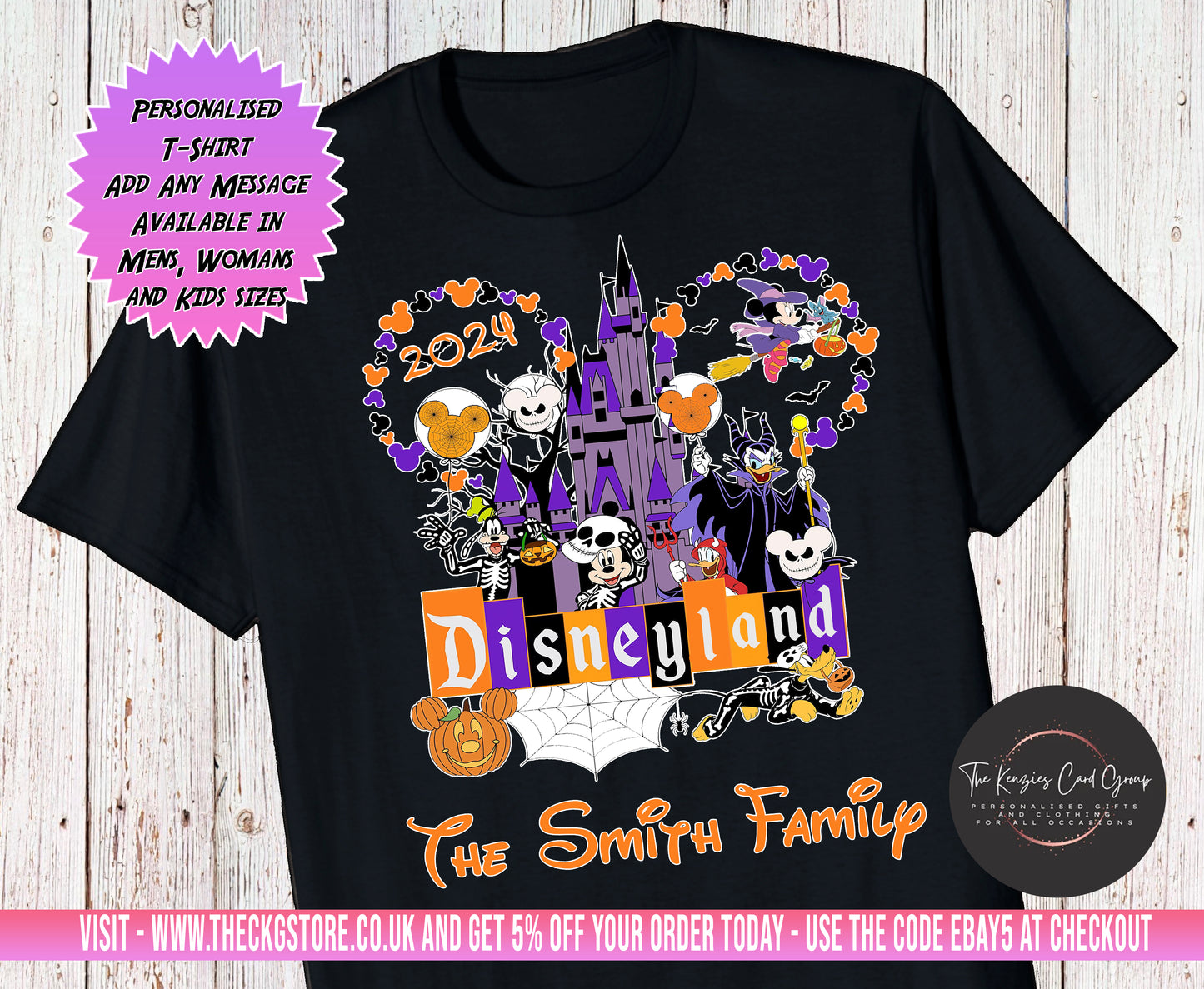 Personalised Disneyland Edition Mickey's Not So Scary Halloween Matching Family Trip T-Shirts 2024