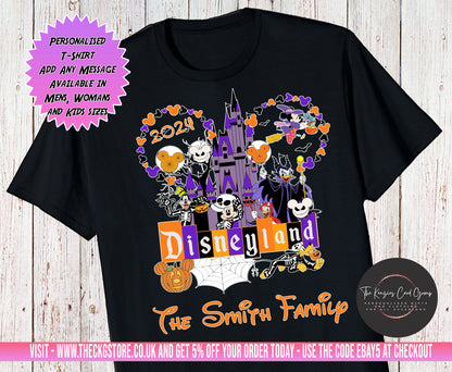 Personalised Disneyland Edition Mickey's Not So Scary Halloween Matching Family Trip T-Shirts 2024