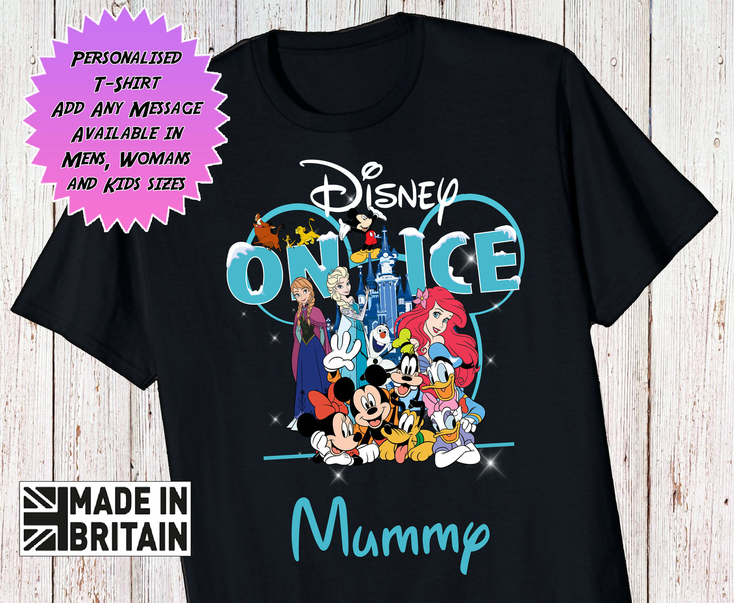 Personalised Disney On Ice UK Tour  Matching Family T Shirt - Standard Design Edition