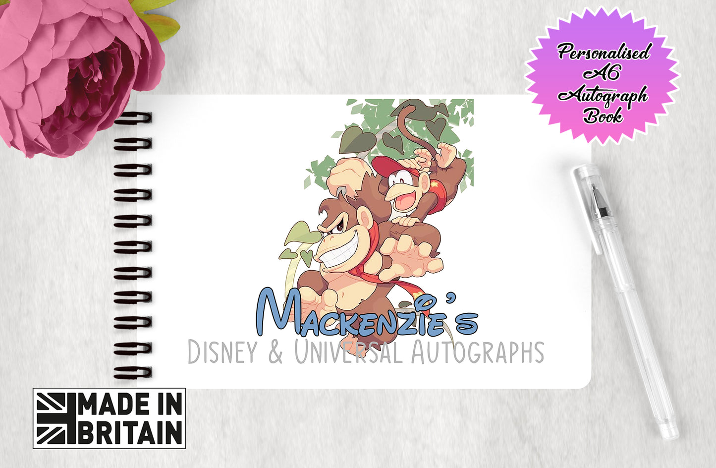 Personalised Disney & Universal Autograph Book - Donky Kong Edition