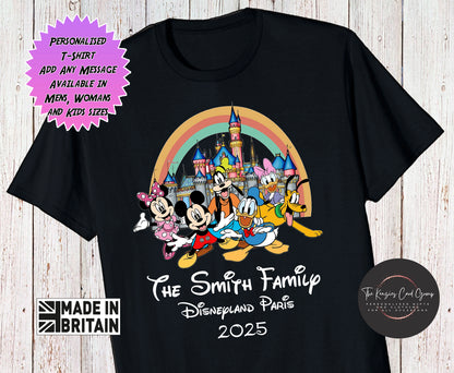 Personalised Disneyland Paris Disney World Reveal T-Shirts Matching Family Disney Trip 2025