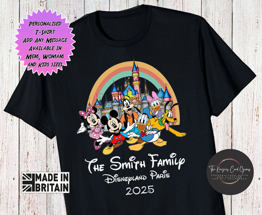 Personalised Disneyland Paris Disney World Reveal T-Shirts Matching Family Disney Trip 2025