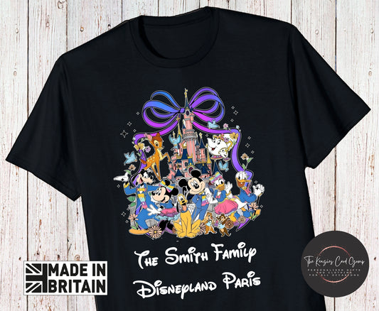 Personalised Disney Trip Matching Family Trip T Shirts - Disneyland Paris Fab Five Edition 2026