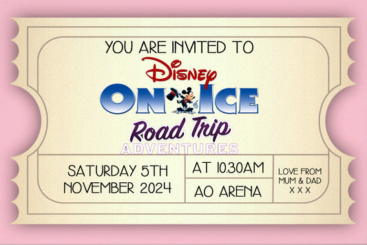 Personalised Disney Once Ice UK Tour - Road Trip Tour - Disney Mock Ticket 2024 / 2025