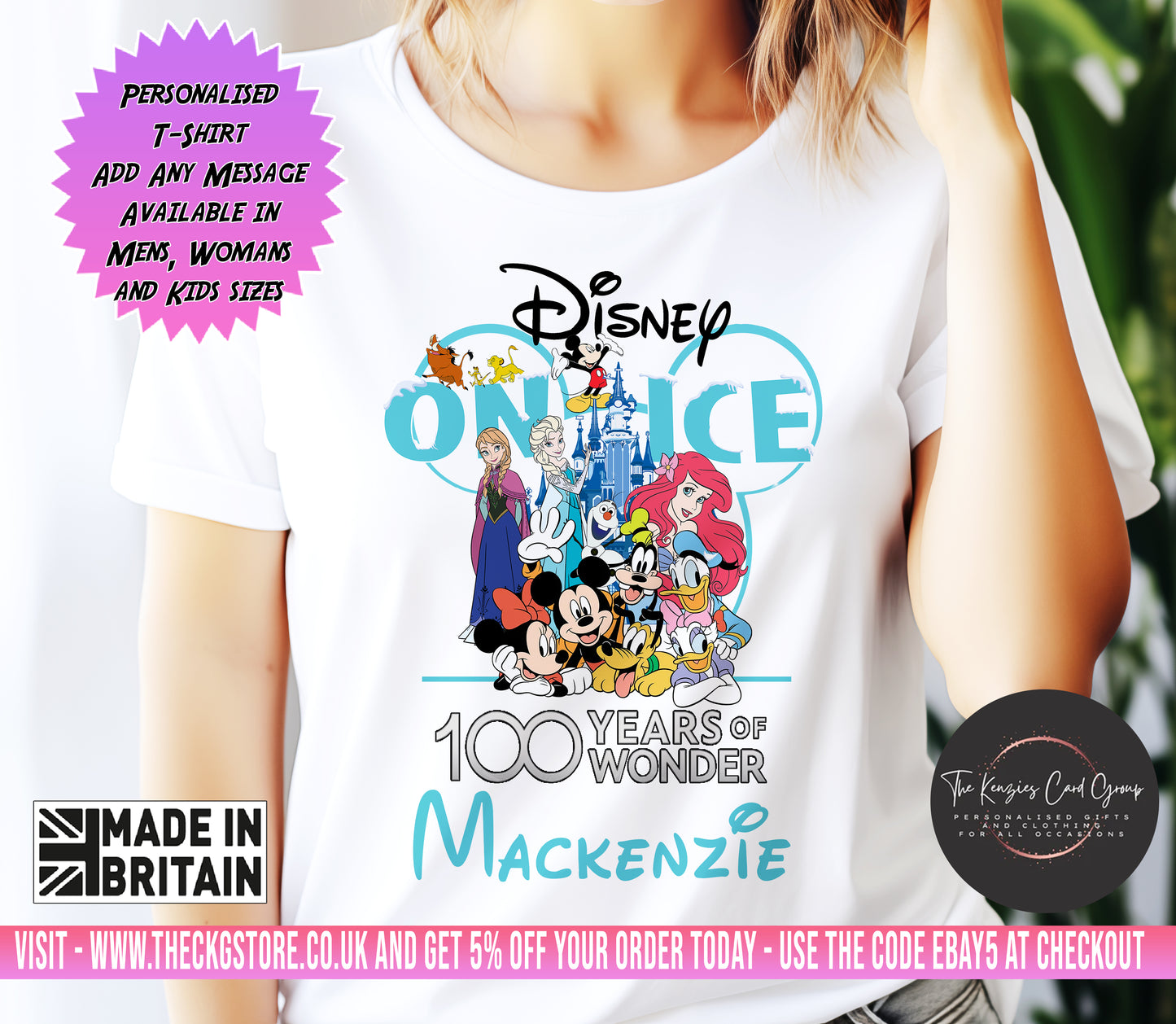 Personalised Disney On Ice UK Tour 100 Years Of Magic - Matching Family T Shirt - 2025 Edition 1