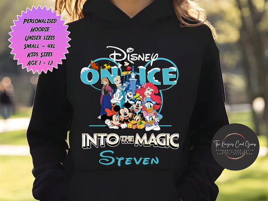 Personalised Disney On Ice UK Tour Matching Family Hoodie - Into The Magic 2026
