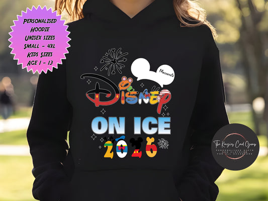 Personalised Disney On Ice UK Tour Matching Family Hoodie - Into The Magic 2026 V2