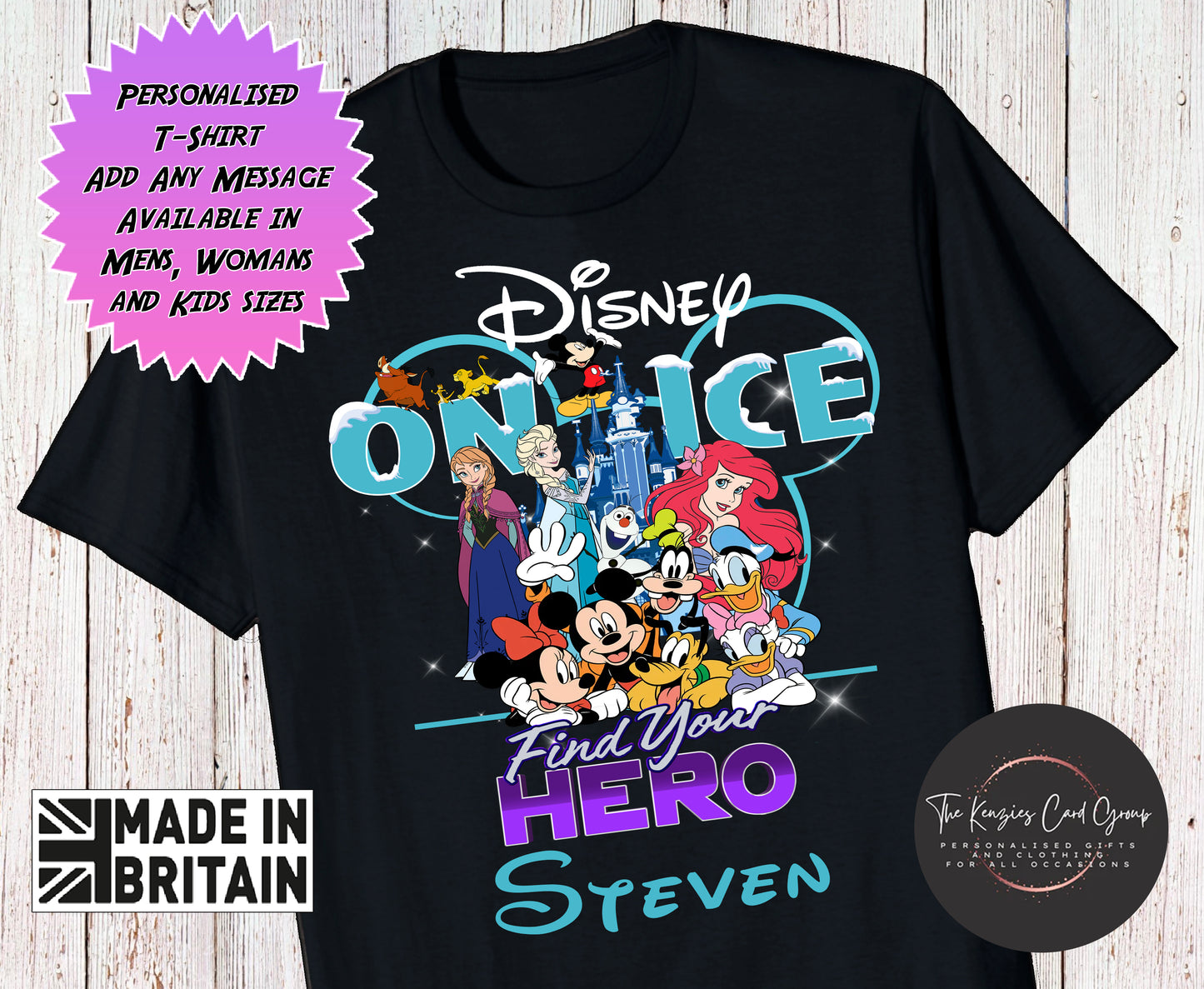Personalised Disney On Ice UK Tour - Find Your Hero Tour 2025 / 2026 T Shirt