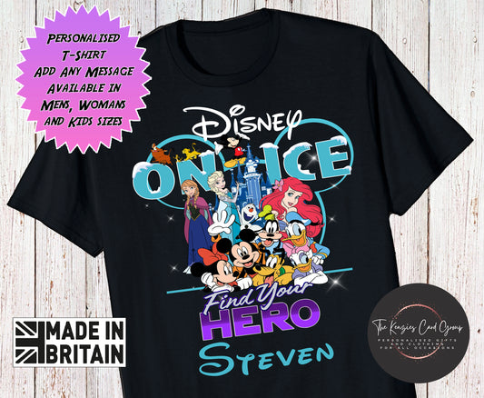 Personalised Disney On Ice UK Tour - Find Your Hero Tour 2025 / 2026 T Shirt