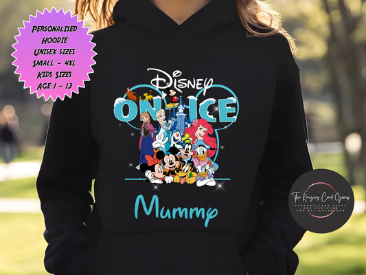 Personalised Disney On Ice UK Tour Matching Family Hoodie Standard Edition No Year