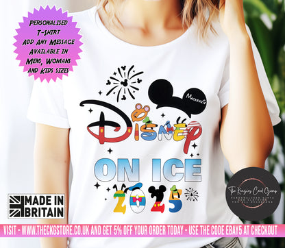 Personalised Disney On Ice UK Tour  Matching Family T Shirt - 2025 Edition 2