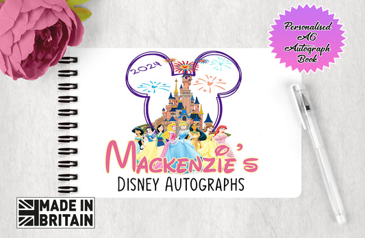 Personalised Disney Autograph Book - Disney Princess V2