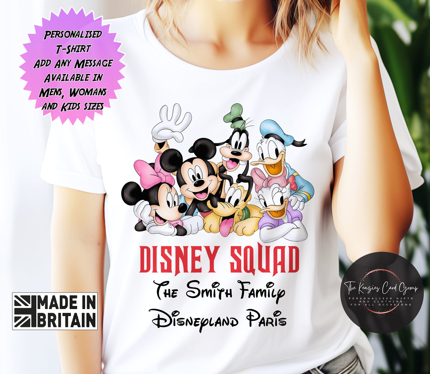 Personalised Disney Trip Matching Family Trip T Shirts - Disney Squad Fab Five Edition