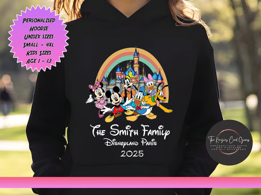 Personalised Disney Family Trip Hoodie - Disneyland Paris 2025 Edition
