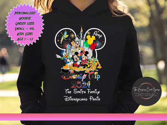 Personalised Disney Family Trip Hoodie - Mickey Mouse 2024/2025 Edition