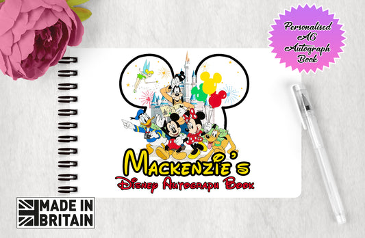 Personalised Disney Autograph Book - Mickey and Gang Disney Castle