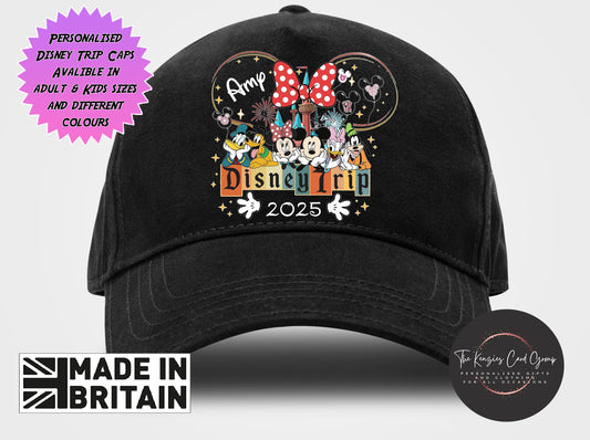Personalised Disneyworld / Disneyland Paris Matching Family Caps - Minne Bow Edition