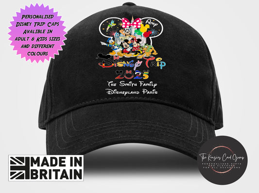 Personalised Disneyworld / Disneyland Paris Matching Family Caps - Fab 5 Minnie Bow Edition