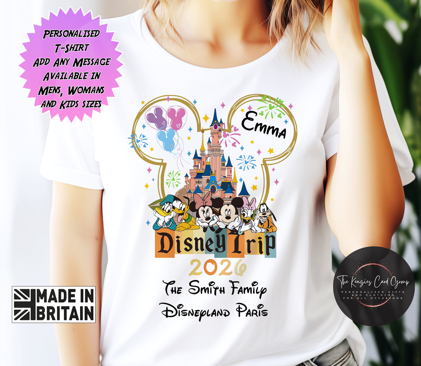 Personalised Disney Trip Matching Family Trip T Shirts - Disney Trip Fab Five Disneyland Paris Edition
