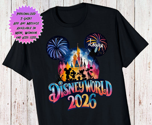 Personalised Disney World Reveal T-Shirts Matching Family Disney Trip 2026