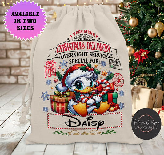 Personalised Disney Christmas Stock Gift Sack - Donald Duck Christmas Editon