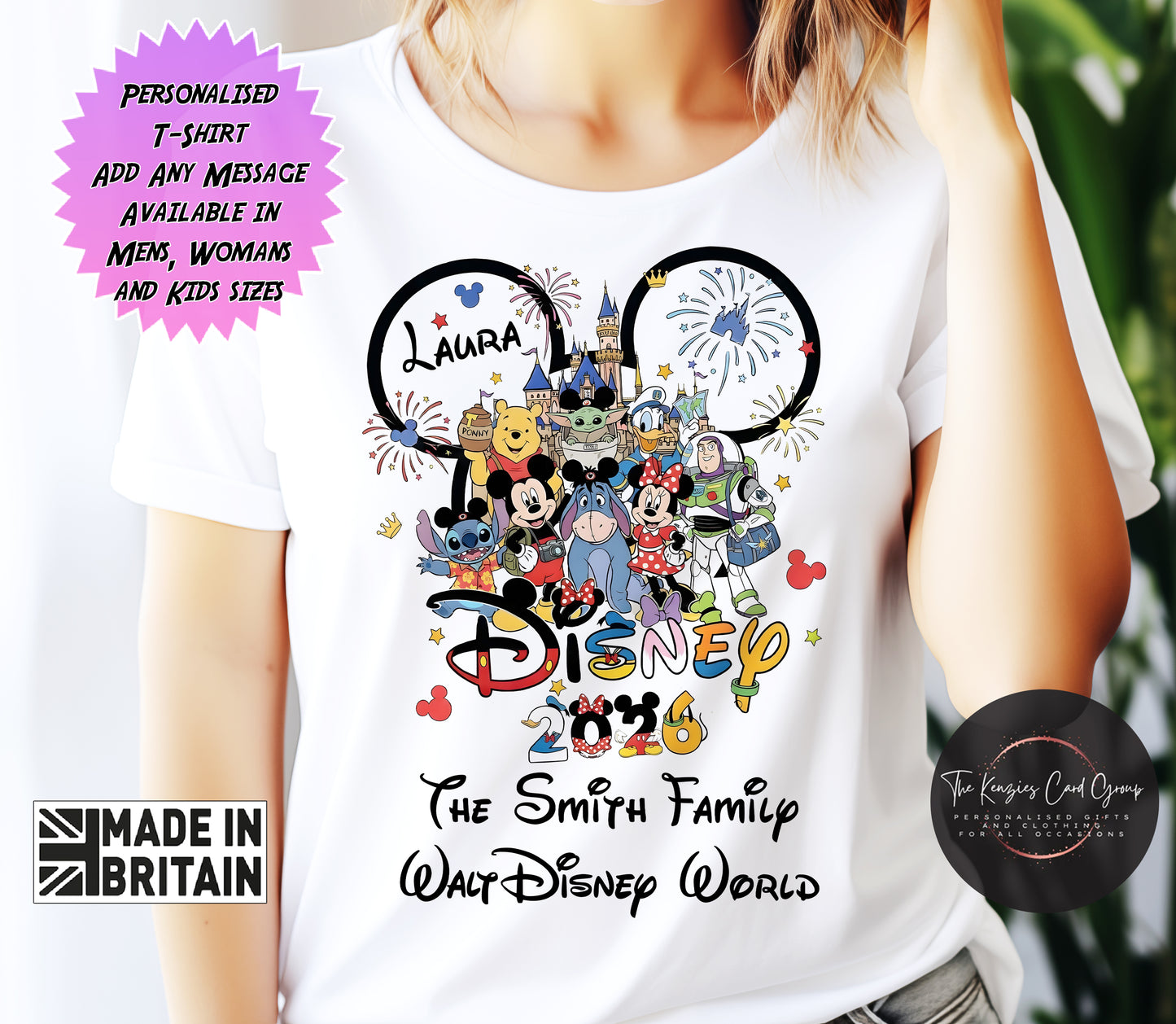 Personalised Disney Characters Disney Trip T Shirts - Disneyland Paris or Disney World