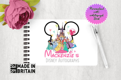 Personalised Disney Autograph Book - Disney Princess Disneyland Paris Edition