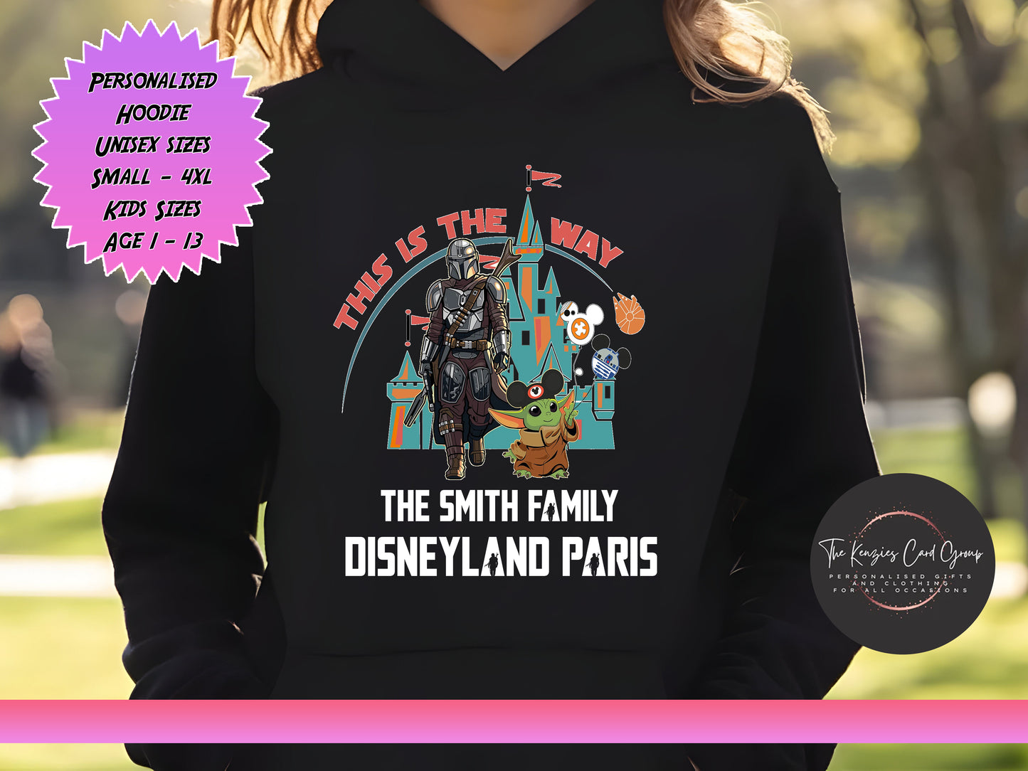Personalised Disney Family Trip Hoodie - Star Wars The Mandalorian Editon
