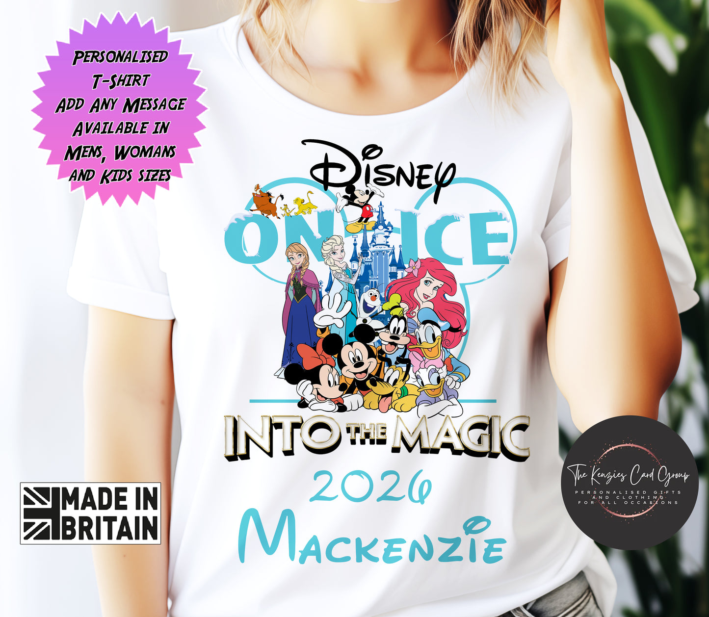 Personalised Disney On Ice UK Tour Matching Family T Shirts - Into The Magic 2026 Edition V4