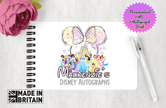 Personalised Disney Autograph Book - Disney Princess Multi Princess Edition 2025