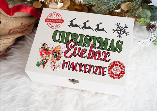 Personalised Christmas Eve Box - Wooden Christmas Eve Box - Disney Princess Edition