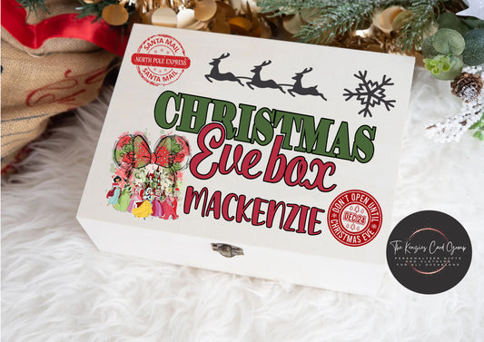 Personalised Christmas Eve Box - Wooden Christmas Eve Box - Disney Princess Edition
