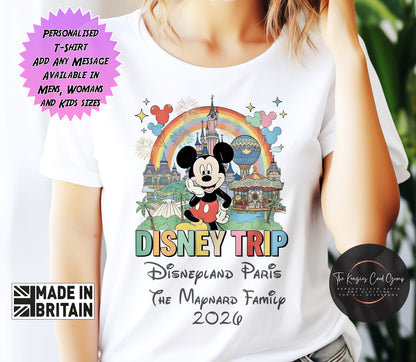 Personalised Disney Trip Matching Family Trip T Shirts - Disneyland Paris Edition