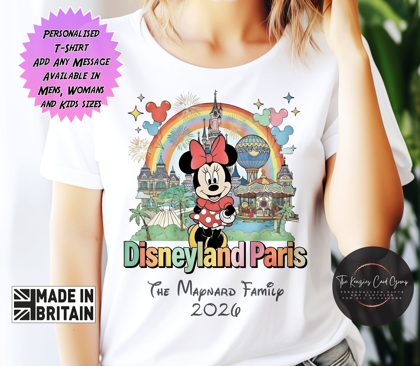 Personalised Disney Trip Matching Family Trip T Shirts - Disneyland Paris Minnie Mouse Edition