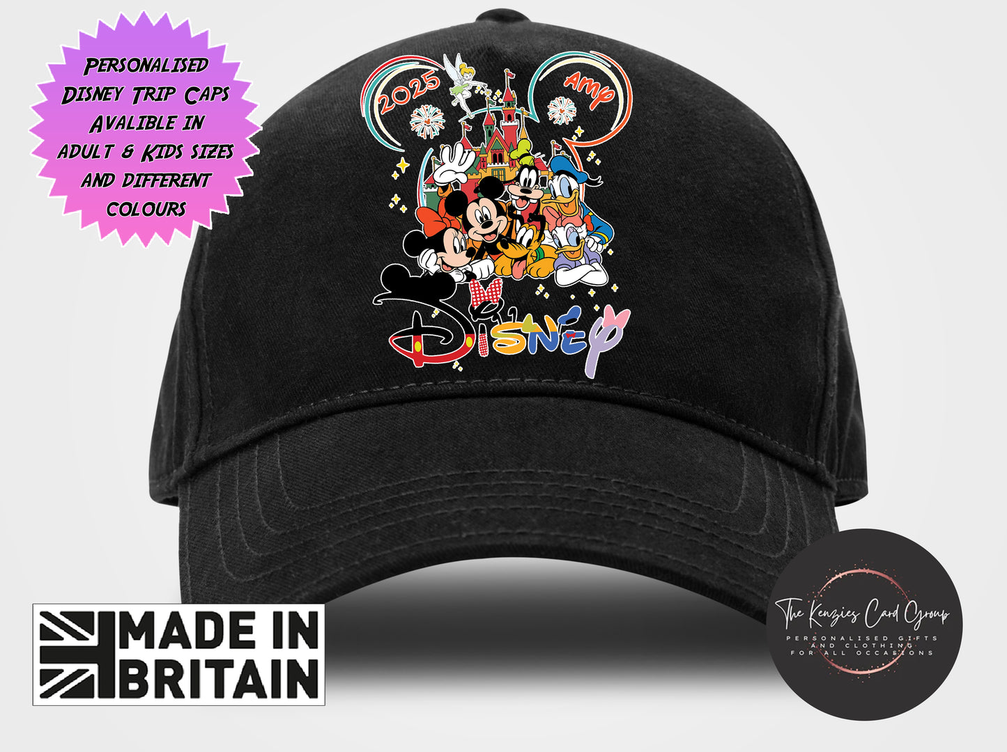 Personalised Disneyworld / Disneyland Paris Matching Family Caps - Disney Gang Edition