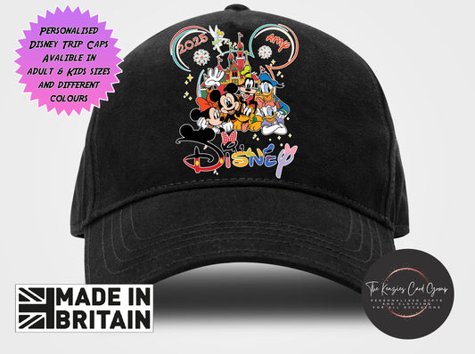 Personalised Disneyworld / Disneyland Paris Matching Family Caps - Disney Gang Edition