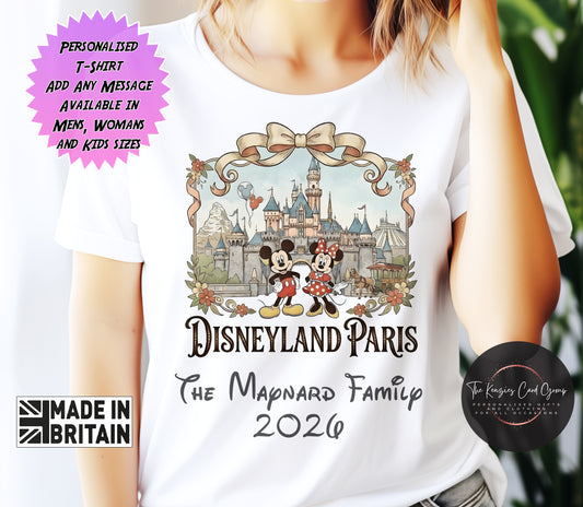 Personalised Disney Trip Matching Family Trip T Shirts - Disneyland Paris Mickey and Minnie Mouse Edition