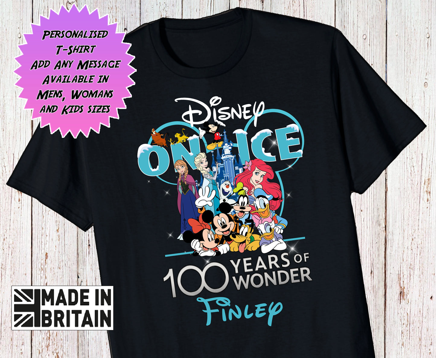 Personalised Disney On Ice UK Tour 100 Years Of Magic - Matching Family T Shirt - 2025 Edition 2
